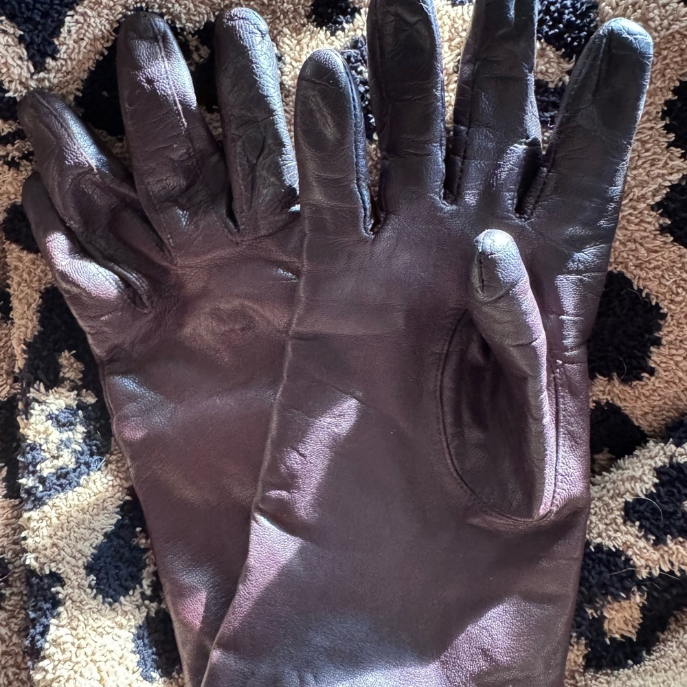 Dark Brown Leather Gloves